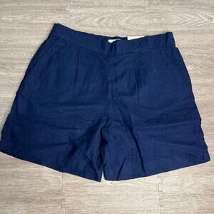 NWT Croft & Barrow Women's Medium Mid-Rise Bermuda Shorts Navy Blue Casual‎